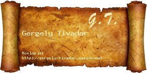 Gergely Tivadar névjegykártya